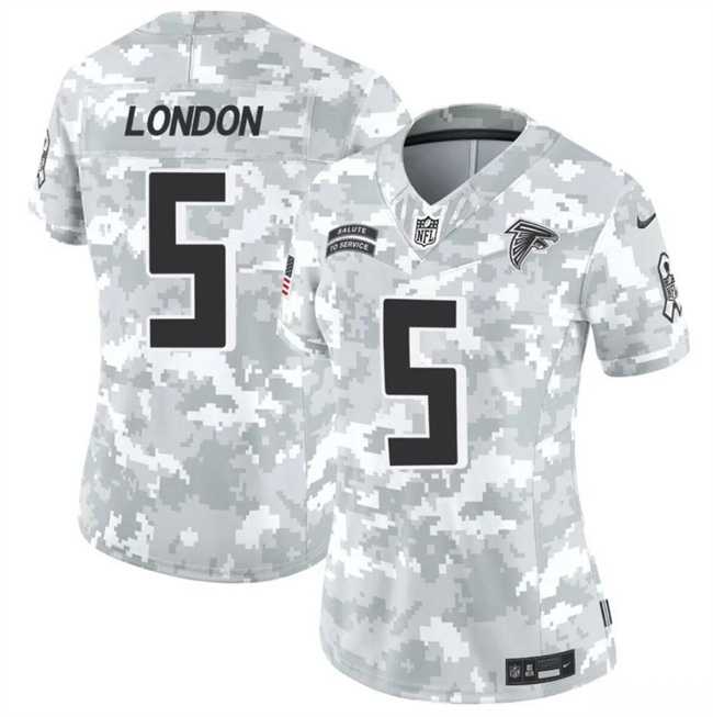 Womens Atlanta Falcons #5 Drake London 2024 F.U.S.E Arctic Camo Salute To Service Limited Stitched Jersey Dzhi